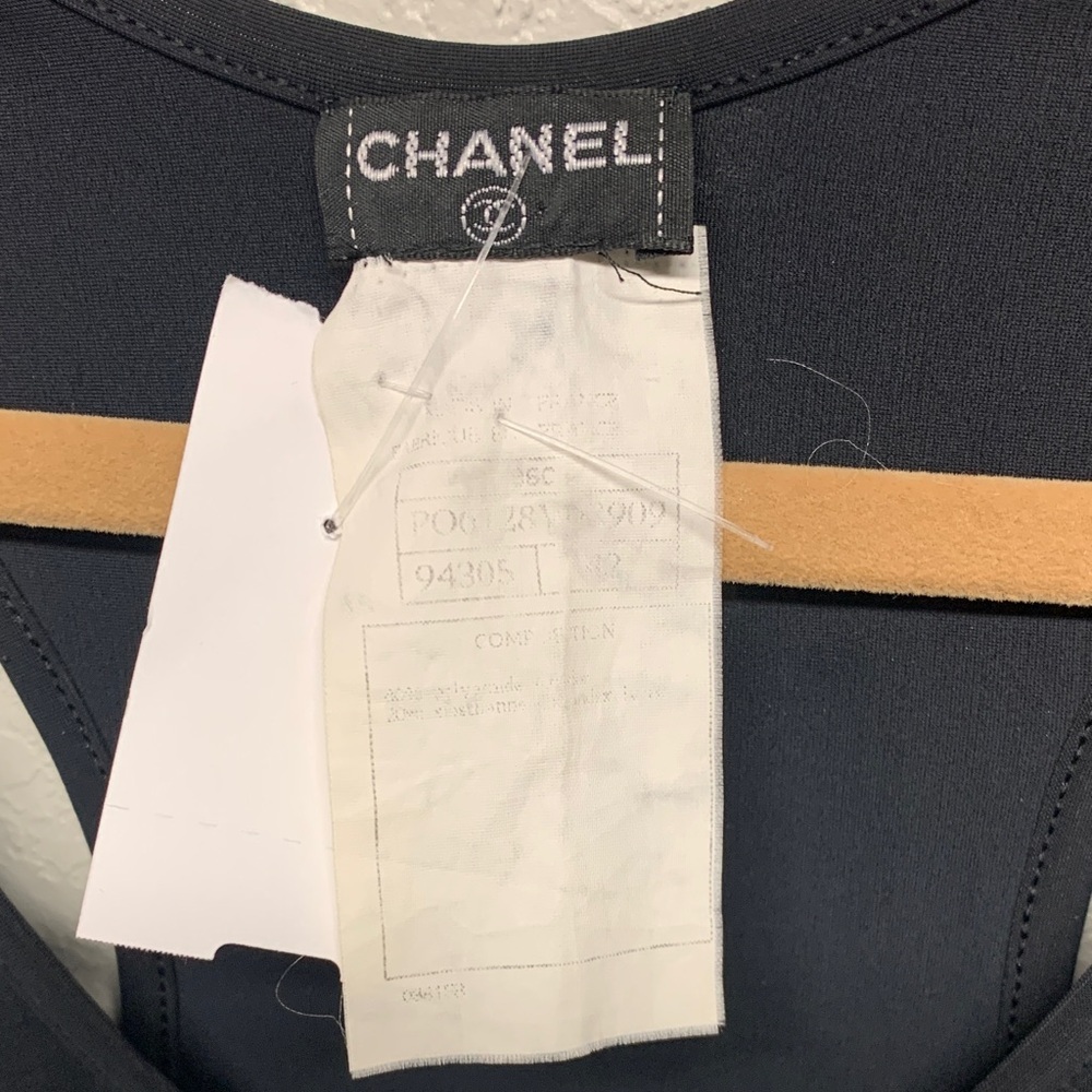 CHANEL Black Sleeveless Mini Dress Size 42 - Picture 2 of 4